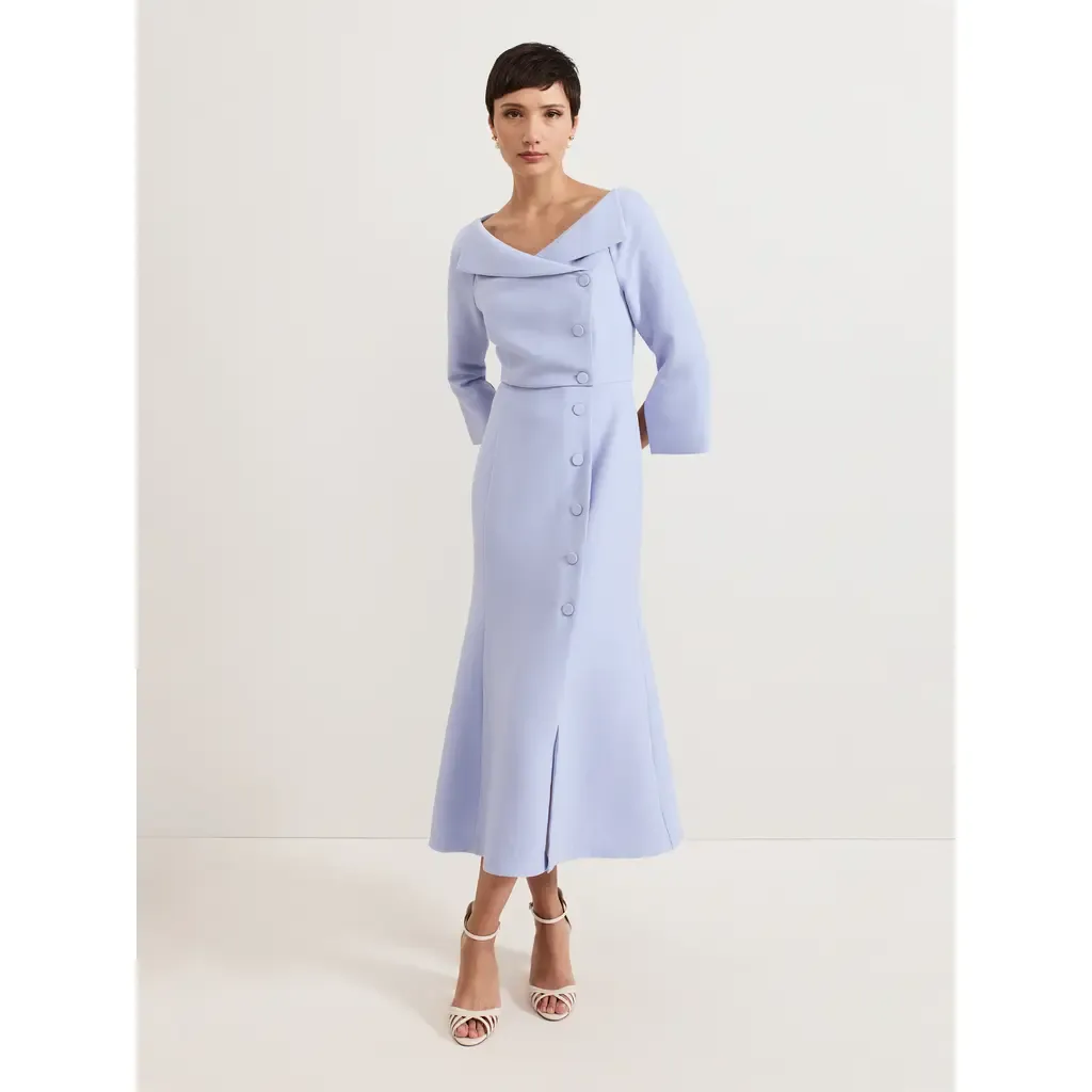 Sienna Asymmetric Collar Midi Tux Dress by Phase Eight