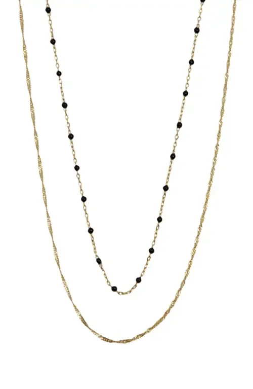 Layered 18K Gold Plate Sterling Silver Singapore Chain Necklace by Argento Vivo Sterling Silver