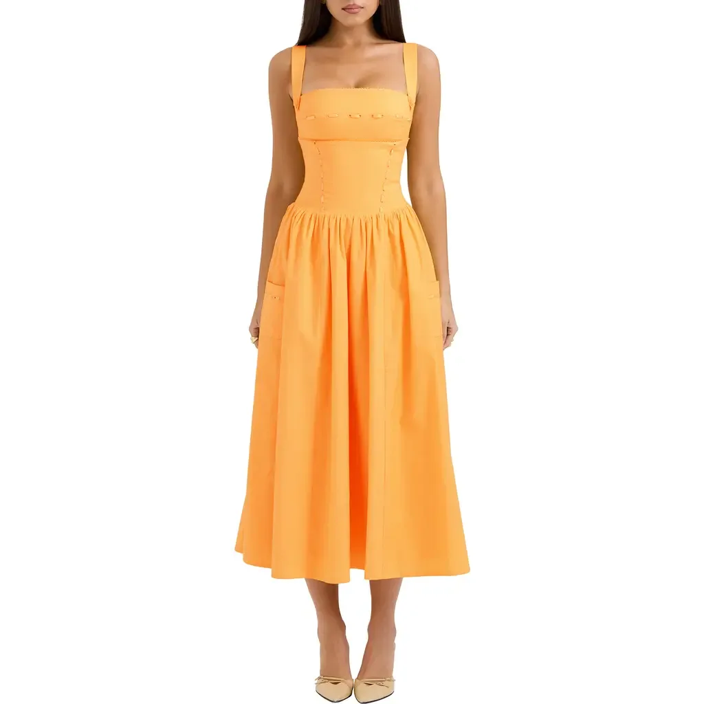 Vivien Midi Sundress by HOUSE OF CB