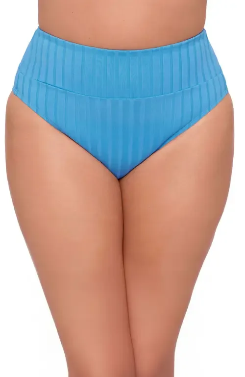 Smoothing and Sculpting Wide Ribbed Ultra High Waist Banded Swim Bottoms by S3 Apparel