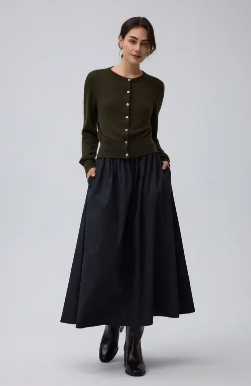 Hemp Blend Maxi Skirt by JUANA