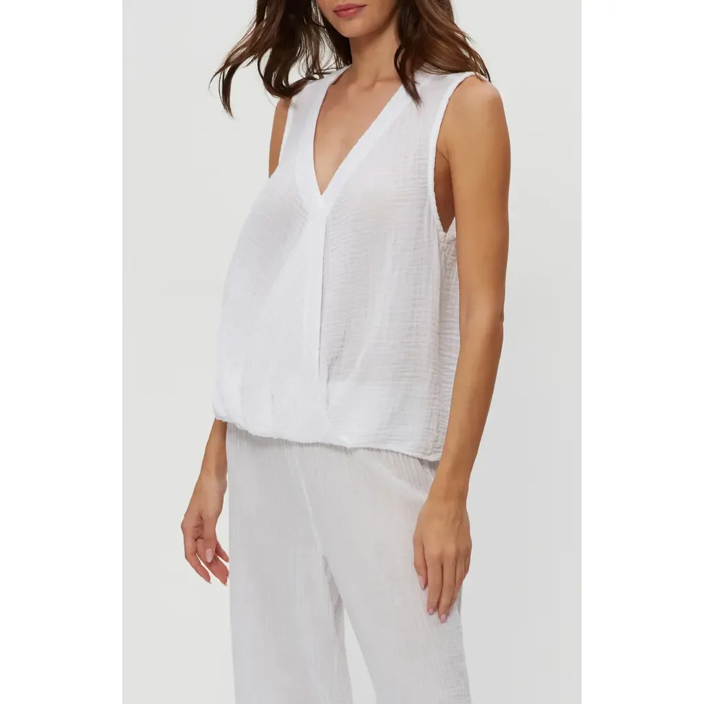 Kate Surplice Sleeveless Top by Michael Stars