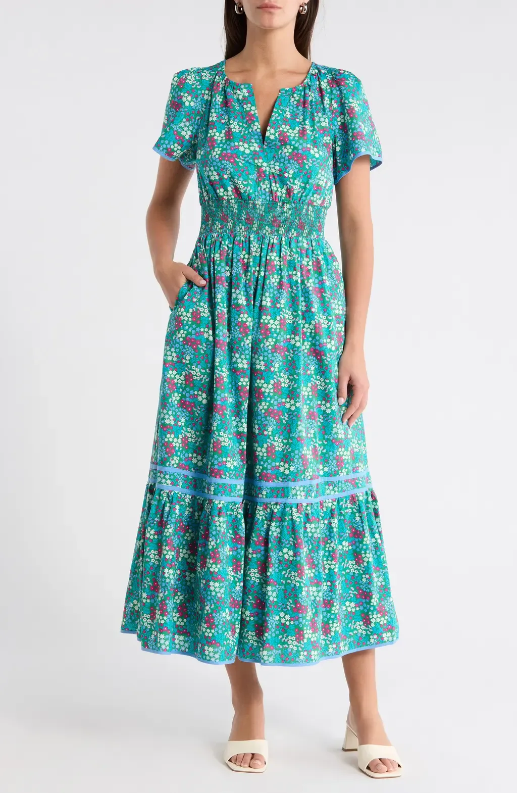 Punta Alta Ordy Smocked Midi Dress