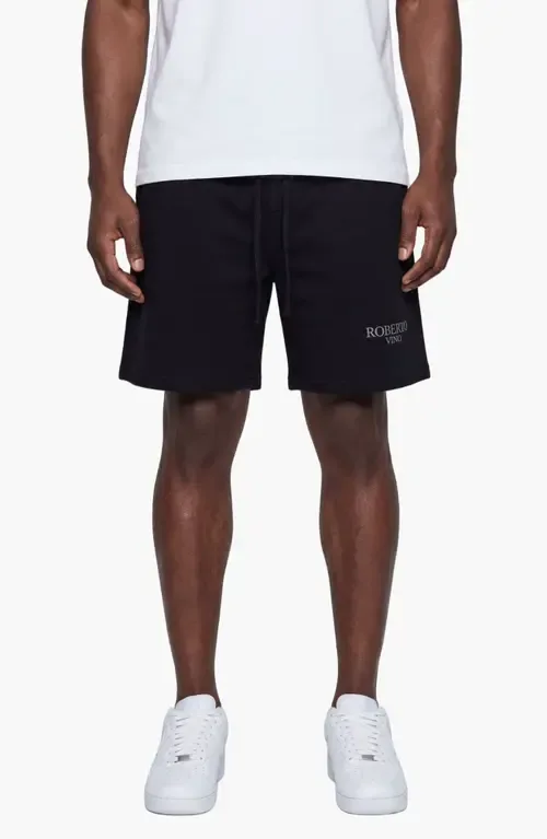 Reflective Detail Embroidered Cotton Shorts by Roberto Vino