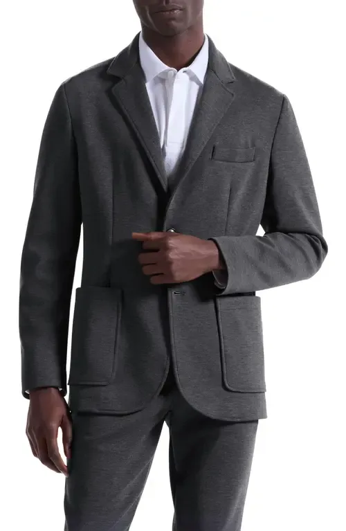 Soft Touch Heathered Grey Knit Blazer by Bugatchi