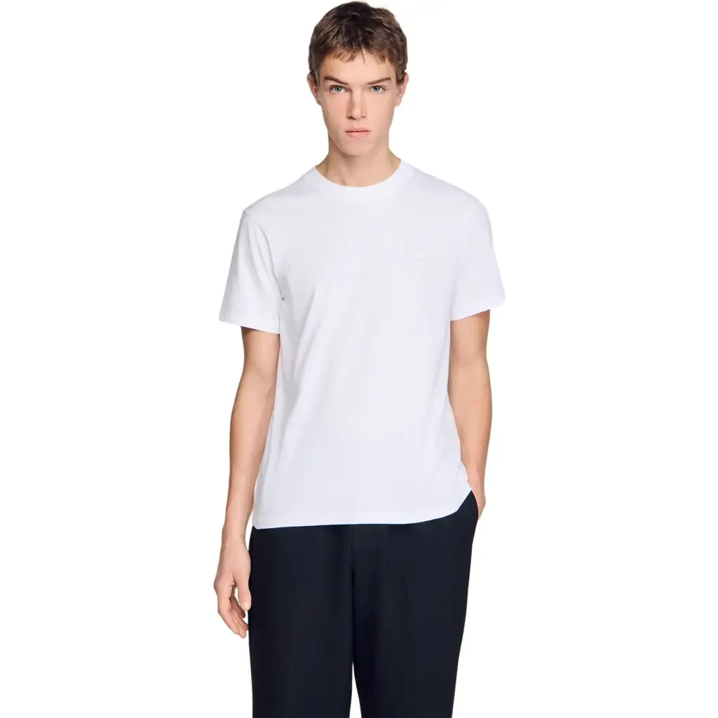 T-Shirt with Double S Patch by SANDRO