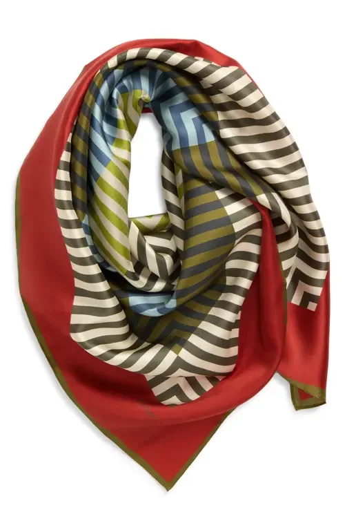 Concentric Stripes Square Silk Scarf by Echo