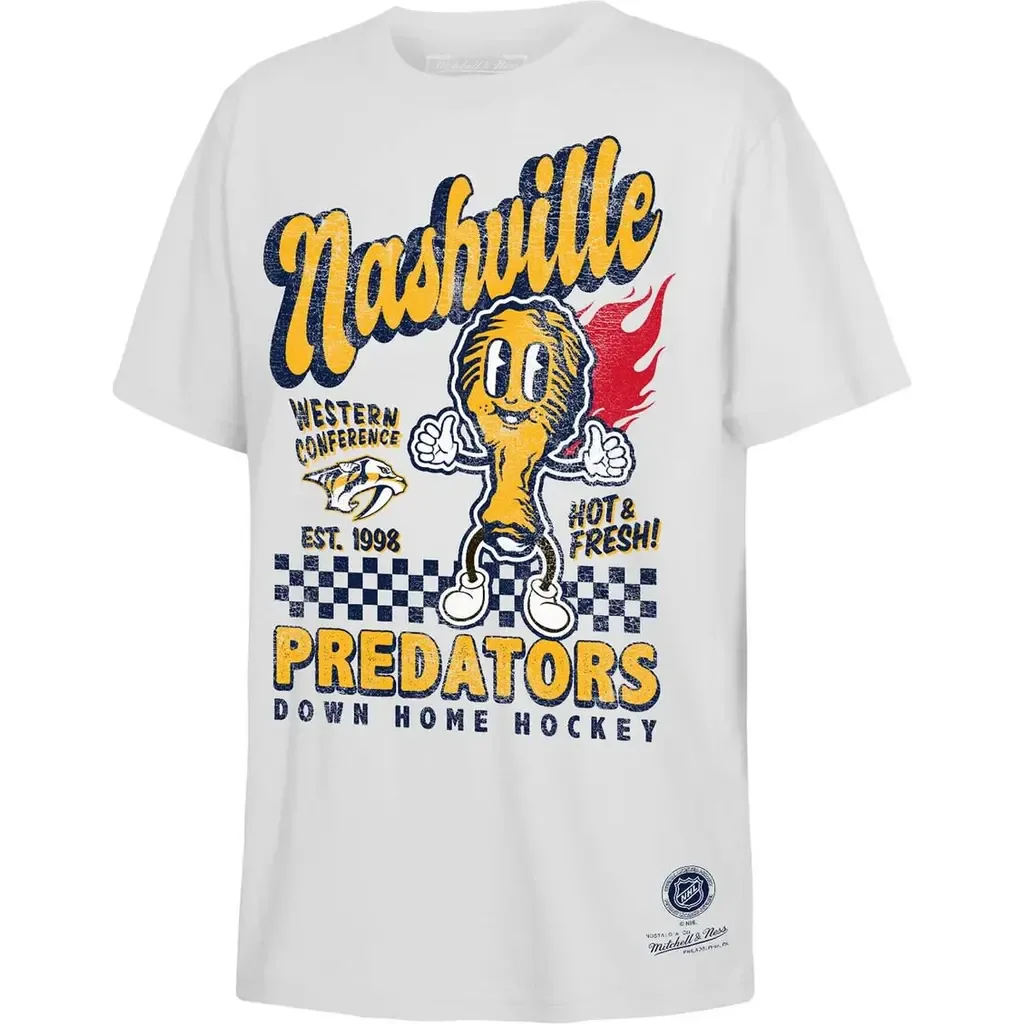 Mitchell & Ness White Nashville Predators Concession Stand T-Shirt by Mitchell & Ness