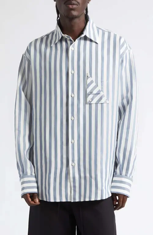 La Chemise Voilier Stripe Cotton & Linen Button-Up Shirt by Jacquemus