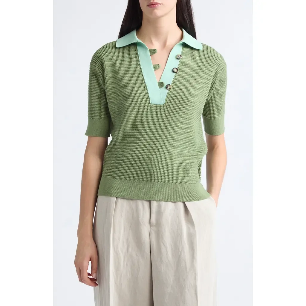 Cotton & Cashmere Blend Polo Sweater by JW Anderson