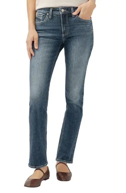 Suki Curvy Mid Rise Straight Leg Jeans