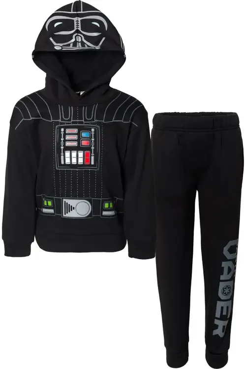 Fleece Hoodie and Pants Set in Darth Vader Jet Black by Star Wars
