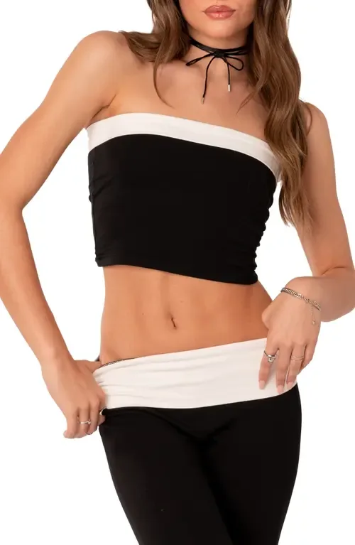 Contrast Crop Tube Top by EDIKTED