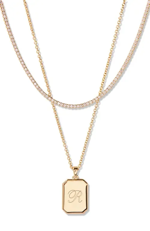 Willow Tennis Layering Set of 2 Engravable Necklaces by Brook and York