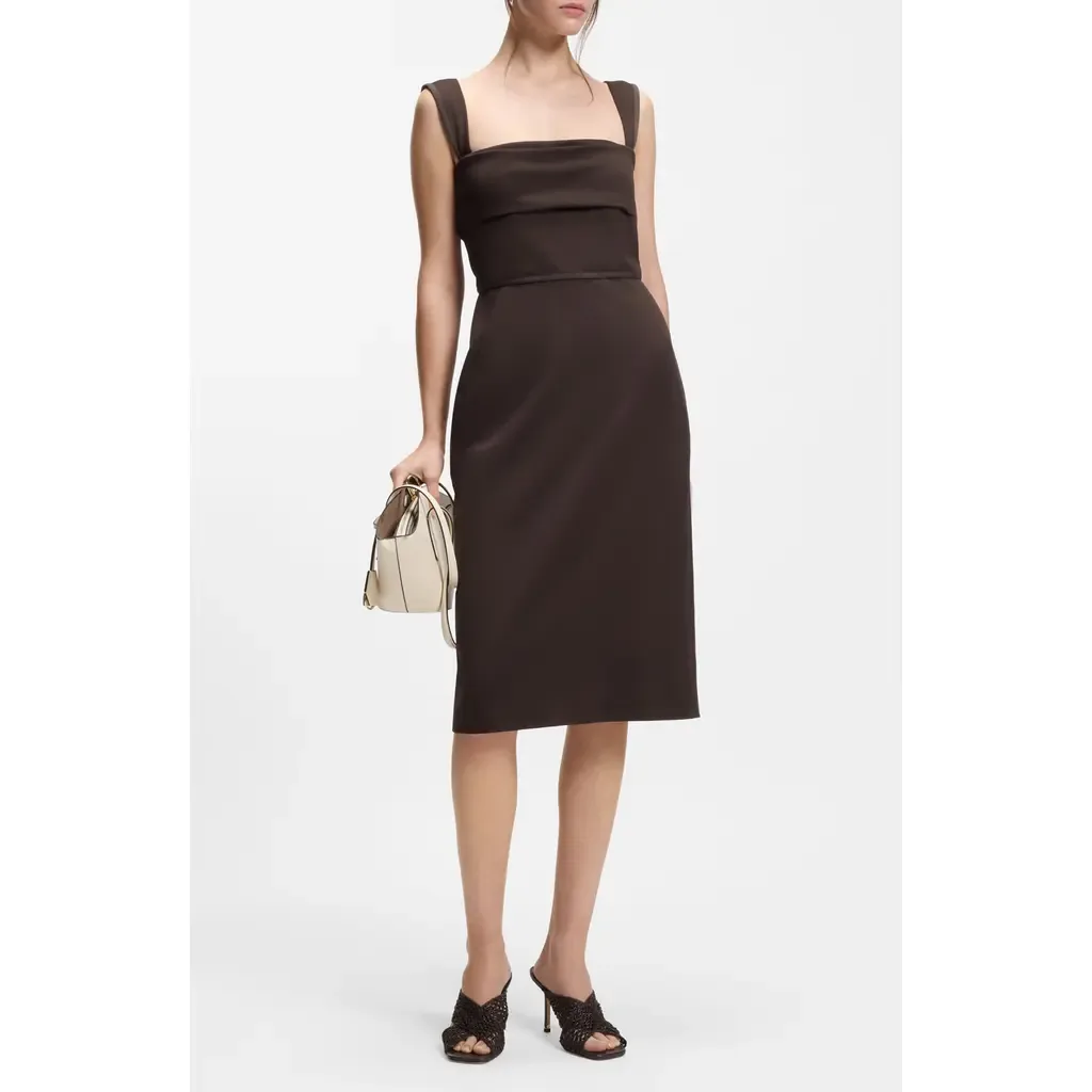 Layered Detail Slim Fit Jersey Dress by BOSS