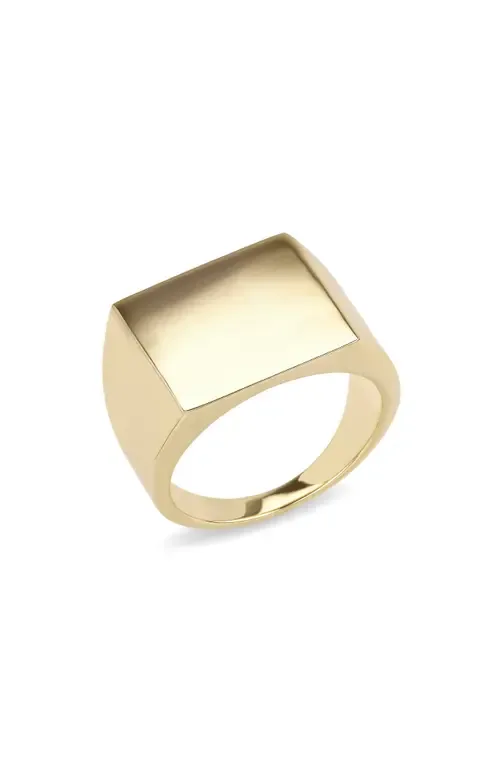 14K Gold Square Flash Tile Ring by LANA