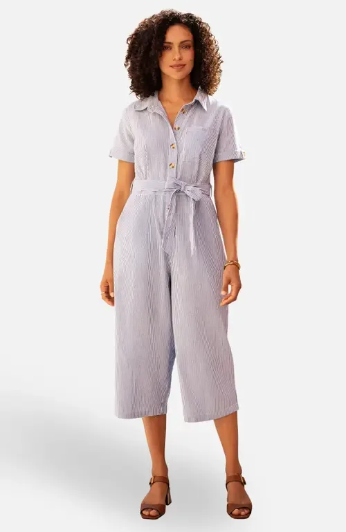 Chambray Light Denim Button Jumpsuit by Yumi