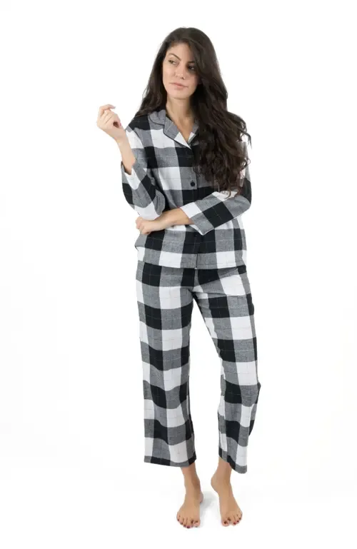 2-Pc. Cotton Flannel Button-Front Holiday Pajama Set by Leveret
