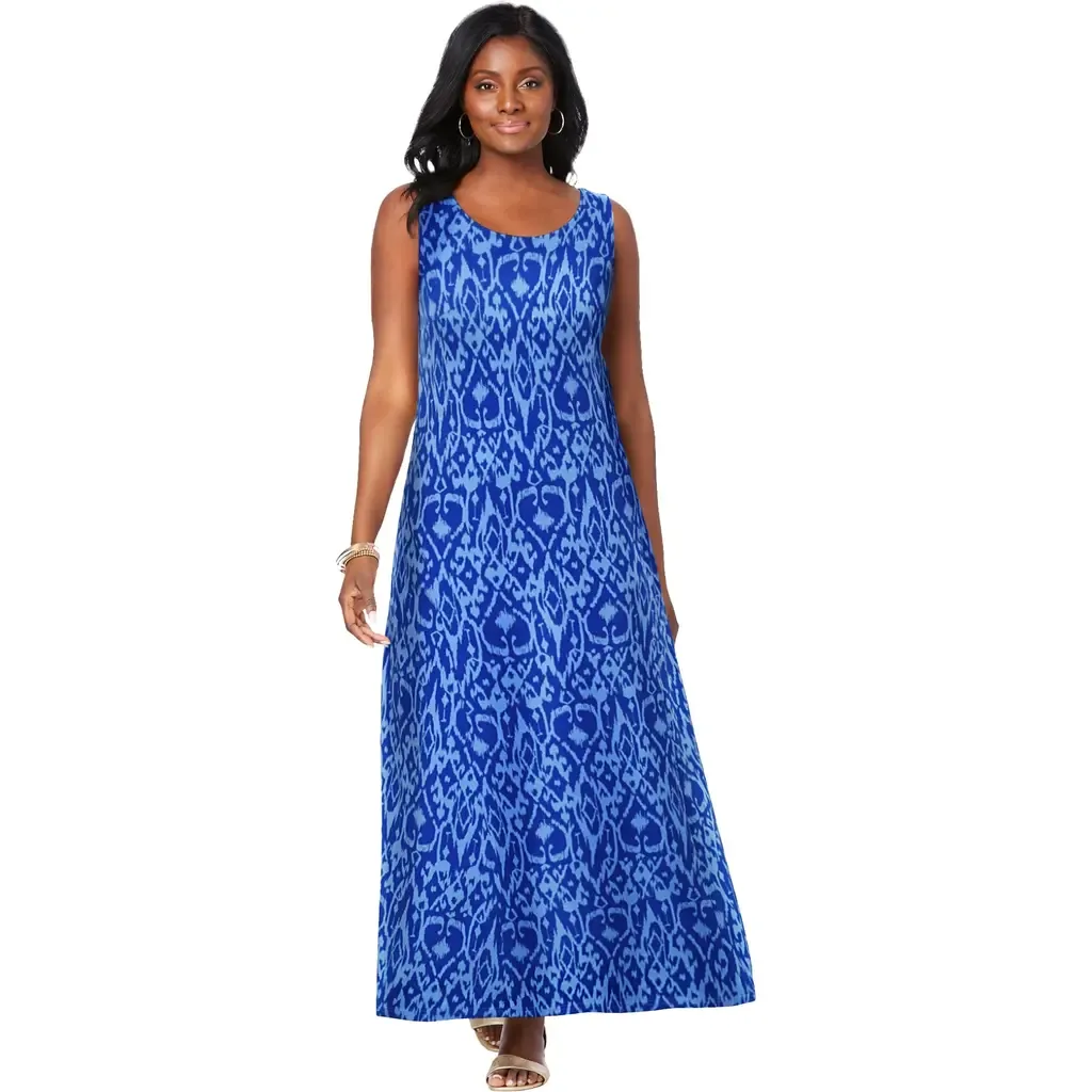 Stretch Cotton Tank Maxi Dress