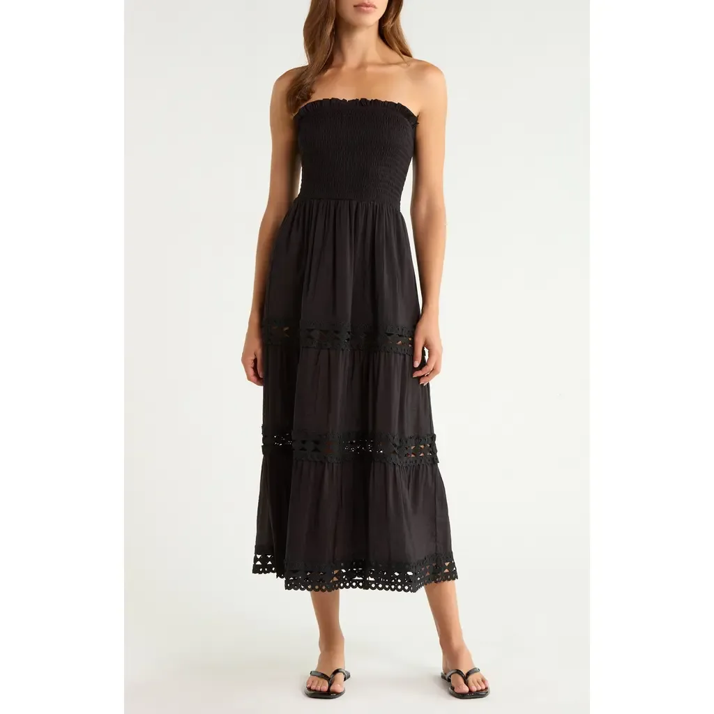 Tiered Strapless Cover-Up Dress by Elan