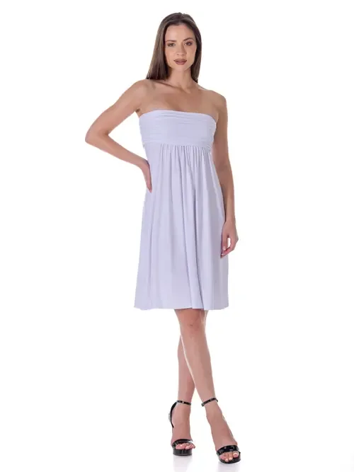Strapless Empire Waist Mini Dress by 24seven Comfort Apparel