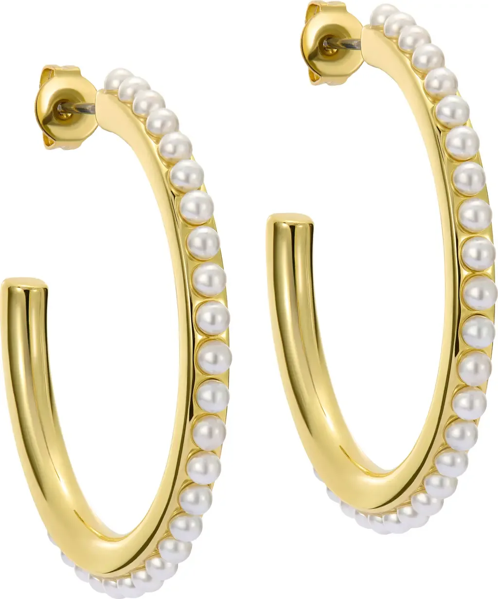 Peraa Medium Pearl Hoop Earrings by Ted Baker