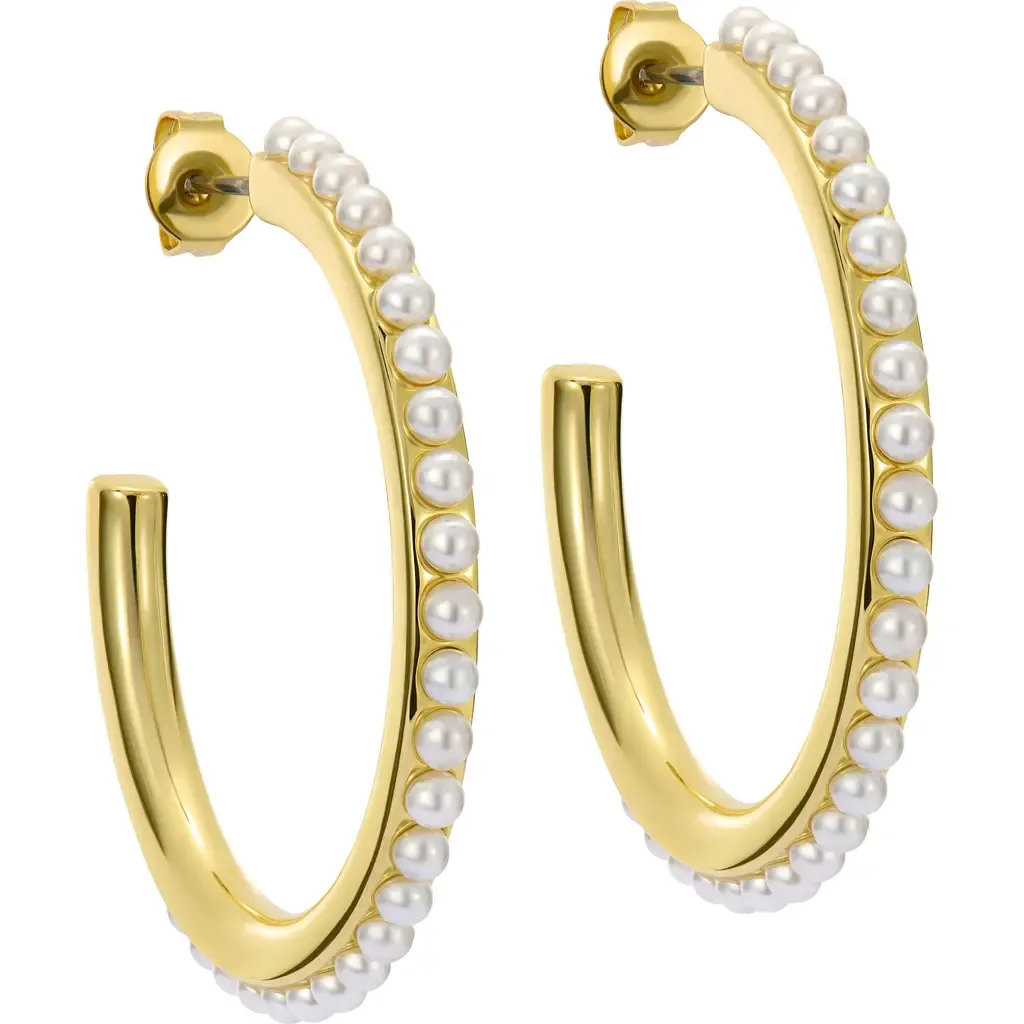 Peraa Medium Pearl Hoop Earrings by Ted Baker