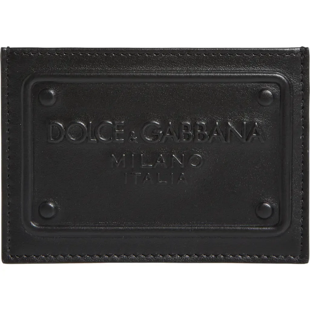 Logo Embossed Leather Card Case by Dolce&Gabbana
