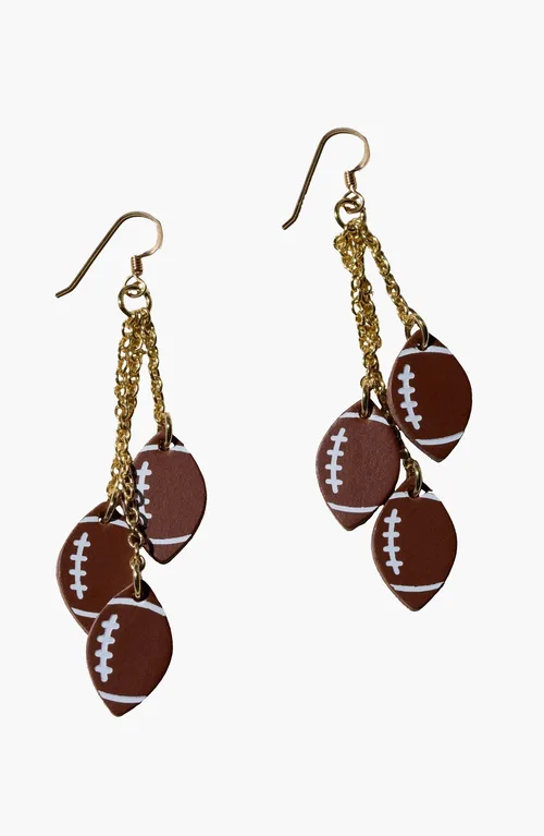 Touchdown Football Leather Earrings by Nickel & Suede