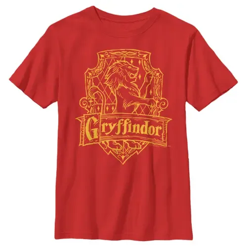 Gryffindor Line Art Crest Short Sleeve Graphic T-Shirt by HARRY POTTER