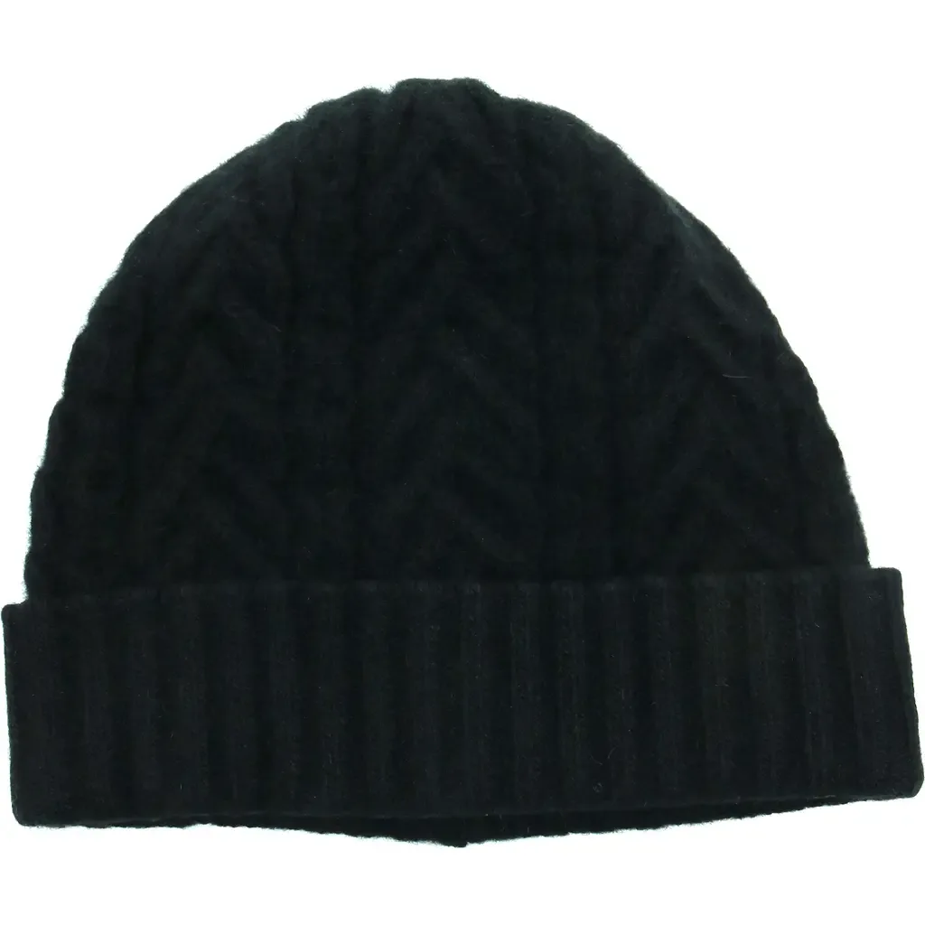 Cashmere Beanie in Fancy Stitch by Portolano