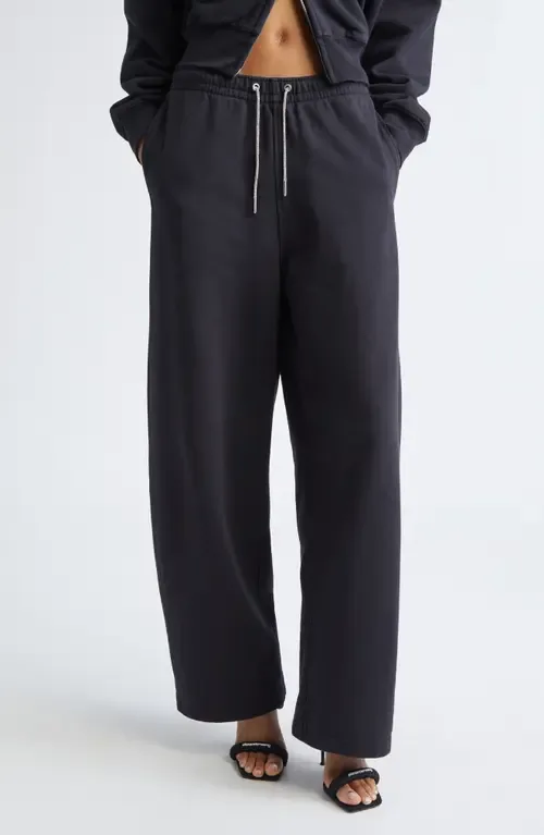 Wide Leg Sweatpants with Rhinestone Drawstring by Alexander Wang