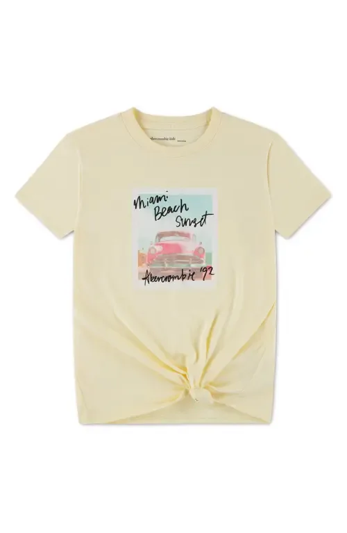 Miami Beach Knotted Hem Graphic T-Shirt by abercrombie kids
