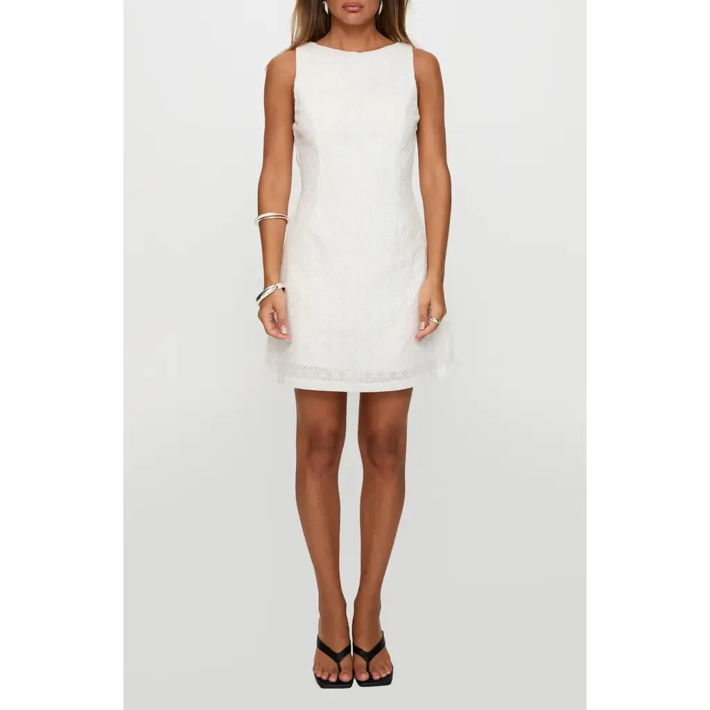 Pacie Broderie Cotton Minidress by Princess Polly
