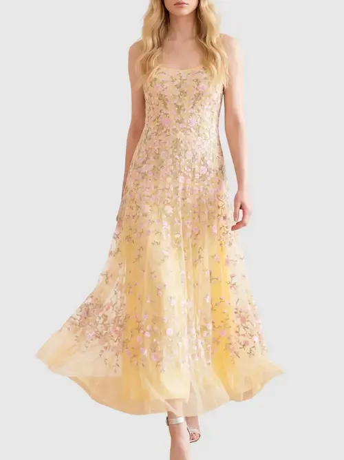 Sylvia Rose Scoop Neck Ankle Gown by Needle & Thread