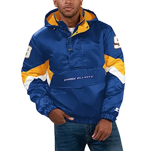 Starter Chase Elliott Home Team Satin Half-Zip Hoodie Jacket by STARTER
