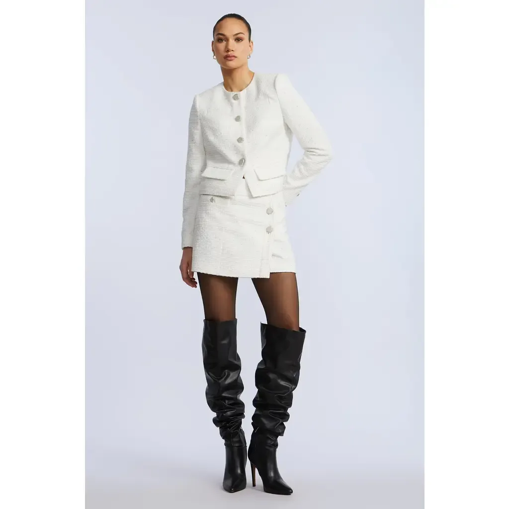 Tweed Wrap Short Skirt by bcbg
