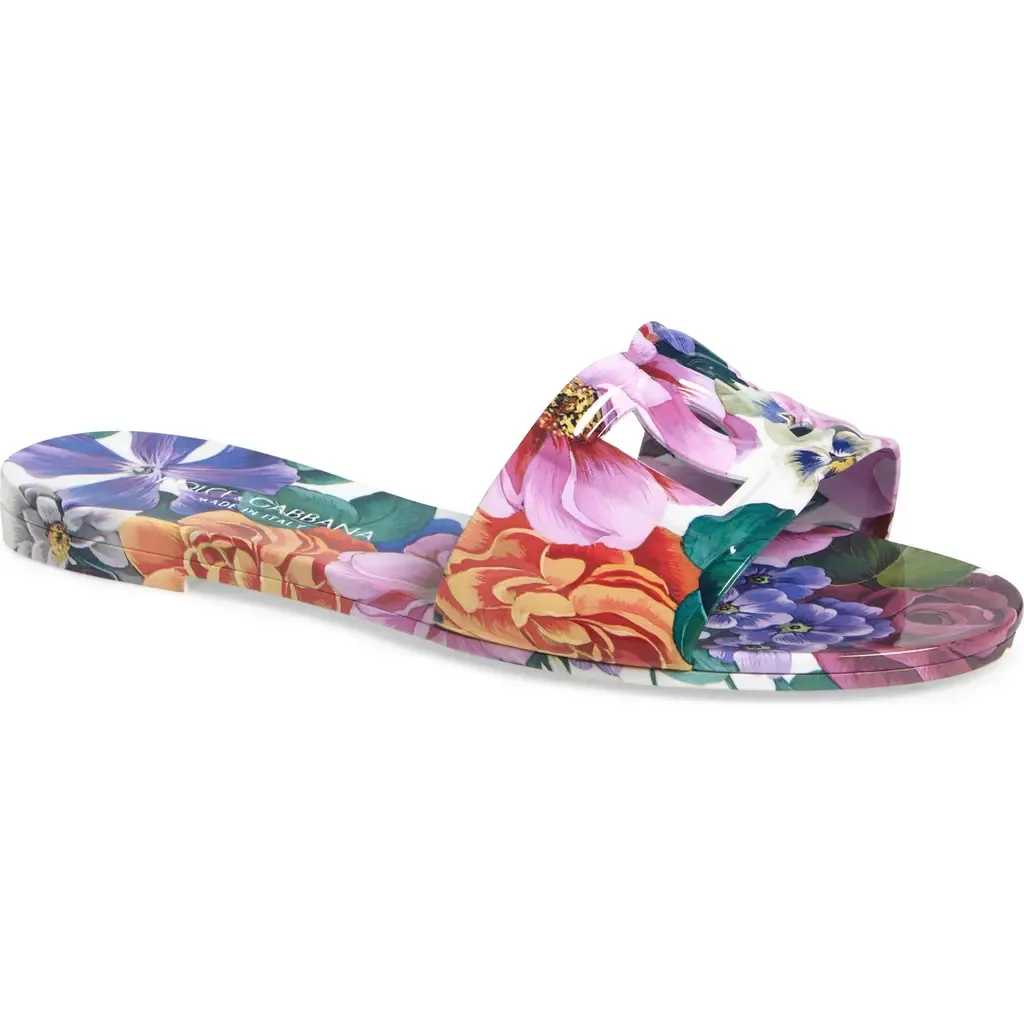Bianca Interlock Slide Sandal by Dolce&Gabbana