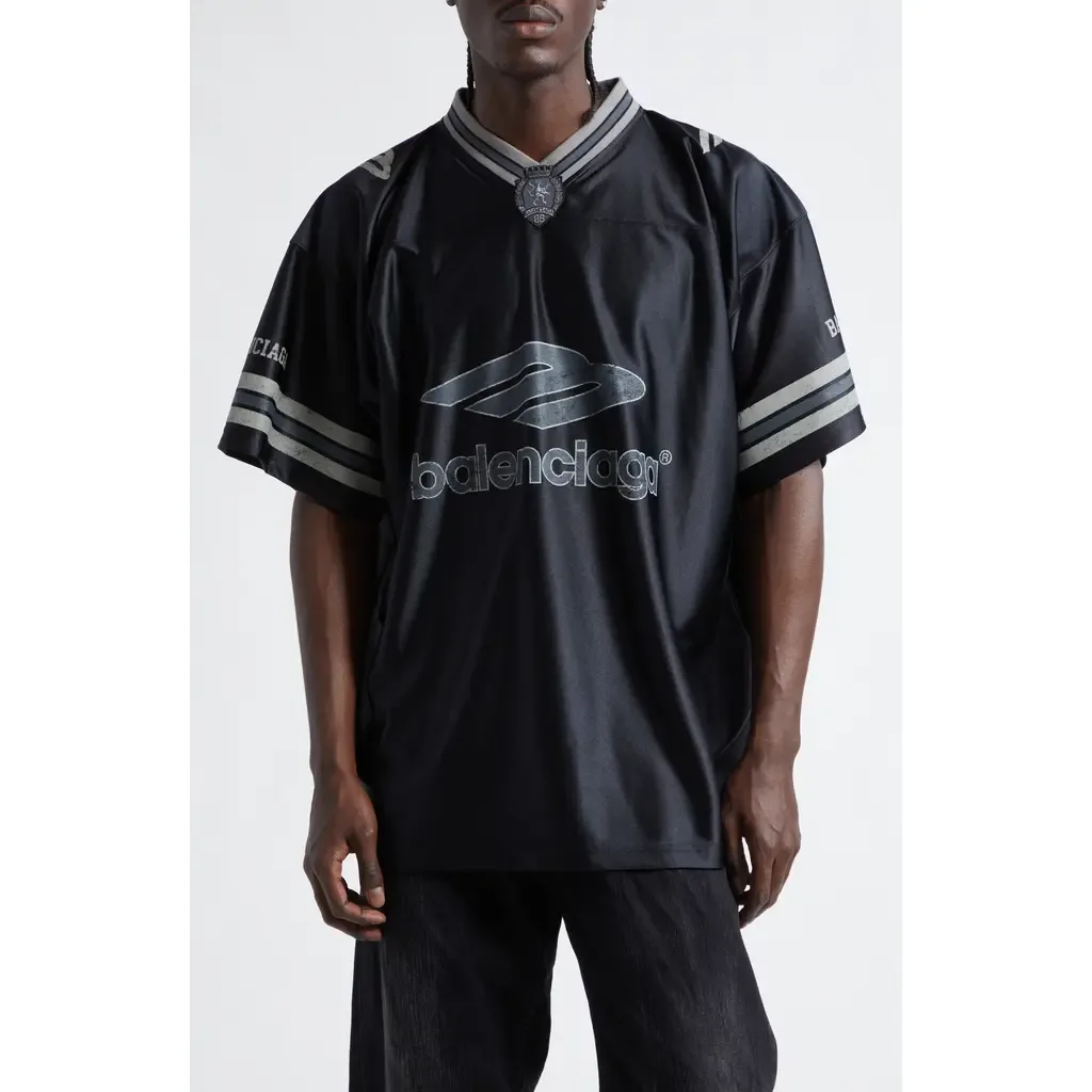 3B Football Oversize V-Neck Jersey by Balenciaga
