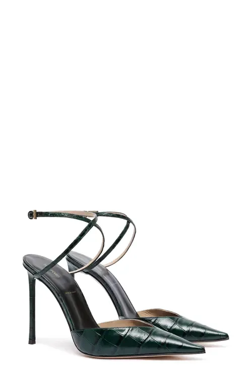 Selen Croc Embossed Leather Ankle Strap Pump by TOM FORD