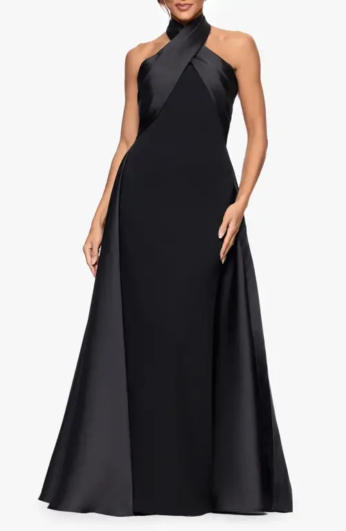 Twist Halter Neck Mikado Scuba Crepe Gown