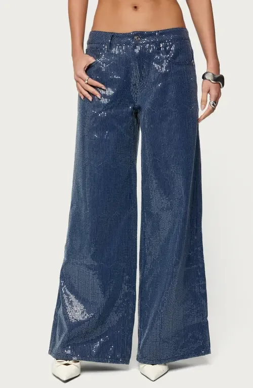 Mirella Sequin Wide Leg Jeans by EDIKTED