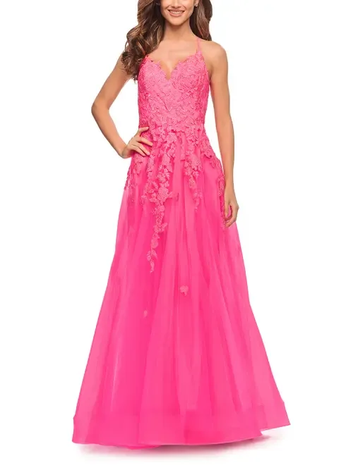 Gorgeous Lace and Tulle Ball Gown with High Slit by La Femme