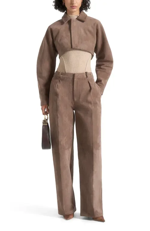 Elya Suede Super Cropped Jacket by Manière De Voir