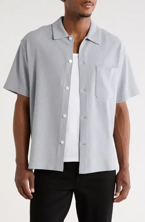 Textured Cotton Blend Button-Up Shirt by FRAME