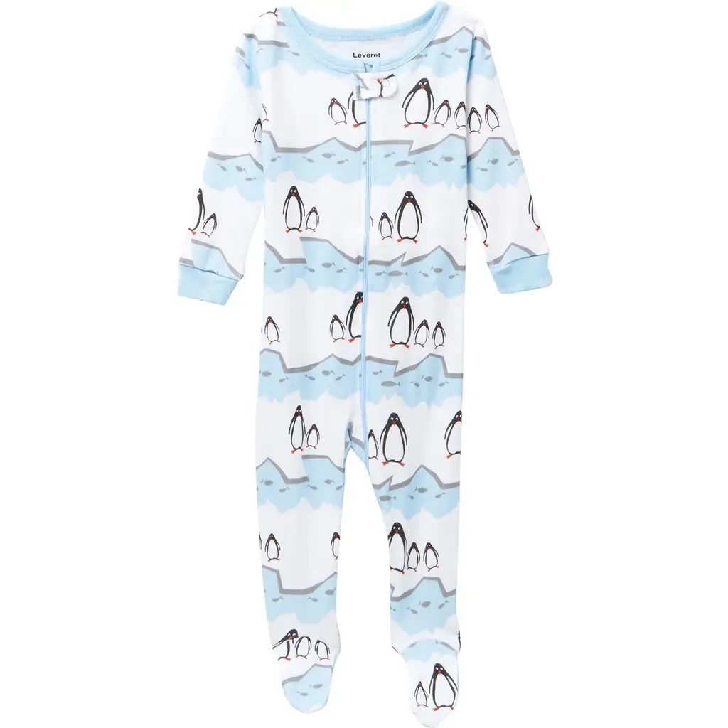 Footed Cotton Pajamas Matching Family Coordinated Holiday Prints by Leveret