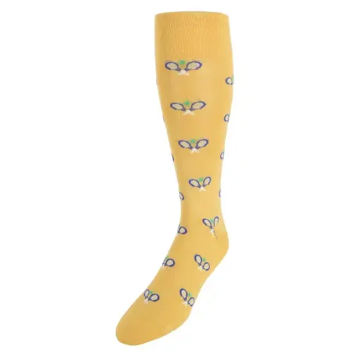 The Rally Tennis Novelty Mercerized Cotton Mid-Calf Socks by Trafalgar
