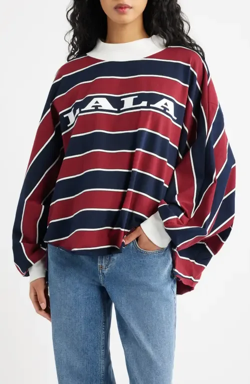 College Dropout Oversize Stripe Logo Sweatshirt by Dressed in Lala