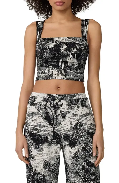 Wendy Abstract Print Knit Crop Top by Diane von Furstenberg