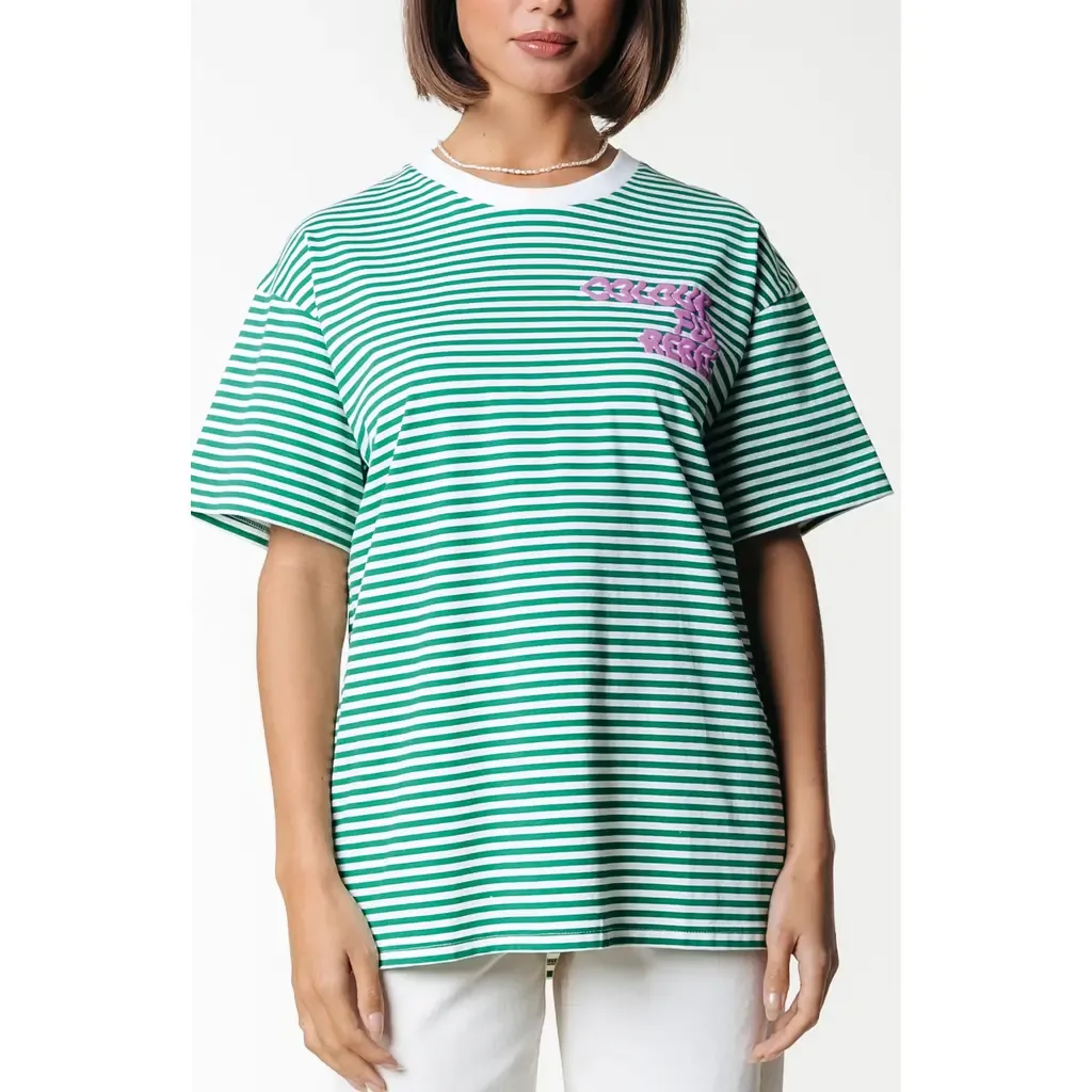 Puff Logo Stripe Loosefit Tee by Colourful Rebel